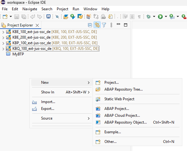 ABAP Projekt anlegen